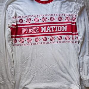 Victoria's Secret PINK Red and White Shirt